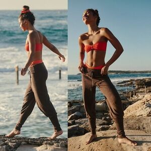 New Free People Sila Sweater Pants Brown Carafe L Sweatpants Sweat Pant Beach
